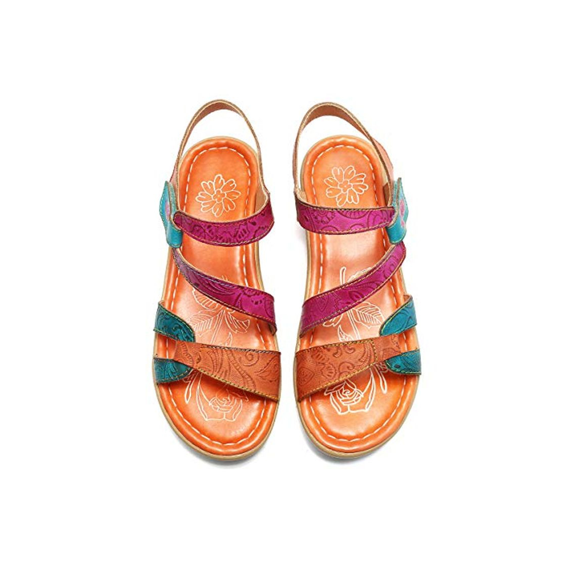 Moda gracosy Sandalias Cuero Planas Verano Mujer Estilo Bohemia Zapatos para Mujer de