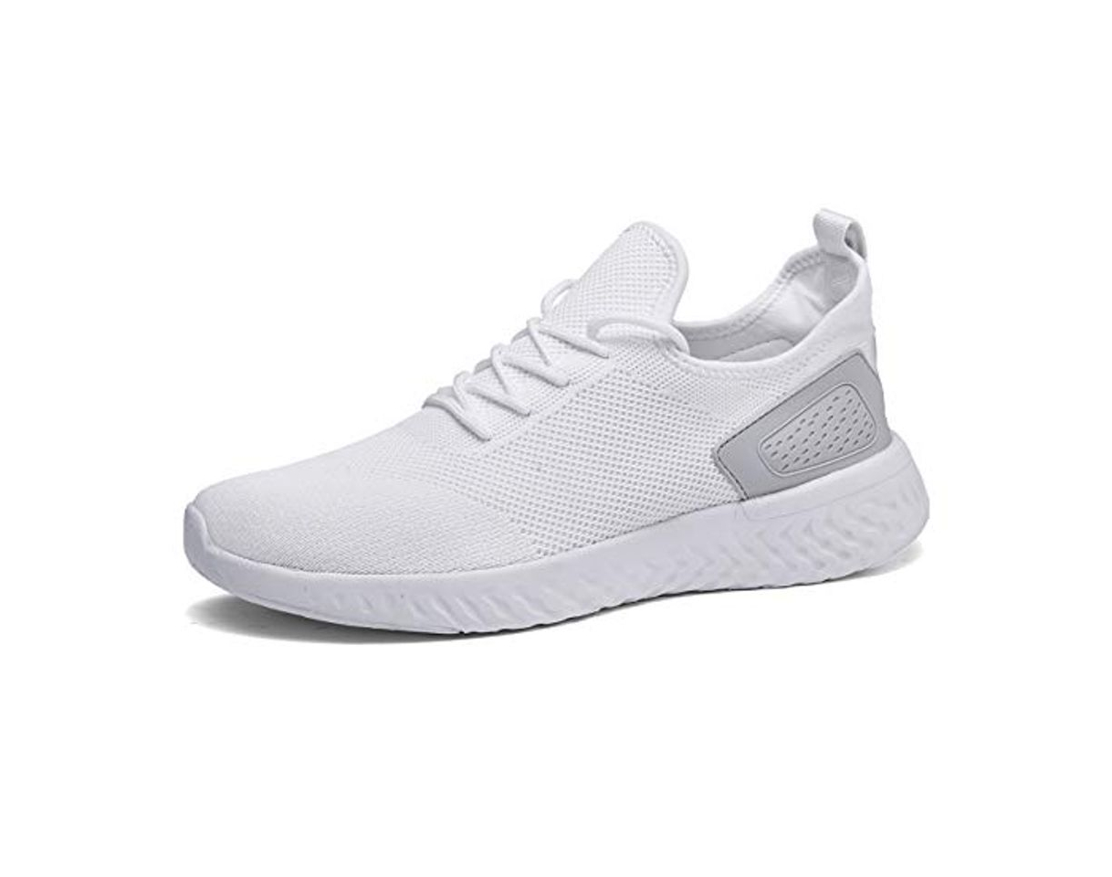 Product Pyjacos Zapatillas de Deporte Respirable Sneakers Zapatillas Running para Unisex Blanco