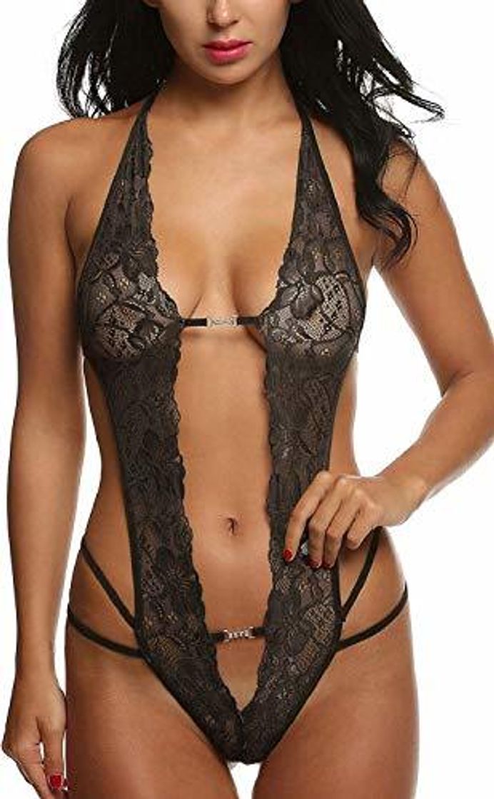 Social UMIPUBO Mujer Ropa de Dormir Conjunto Sexy Transparente Lingerie Escotado por Detrás