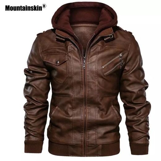 Mountainskin New Mens Leather Jackets Autumn Casual Motorcy
