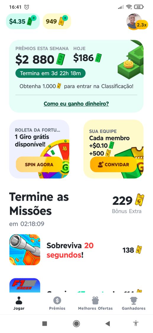 Fashion Um aplicativo onde vc ganha dinheiro para jogar ...