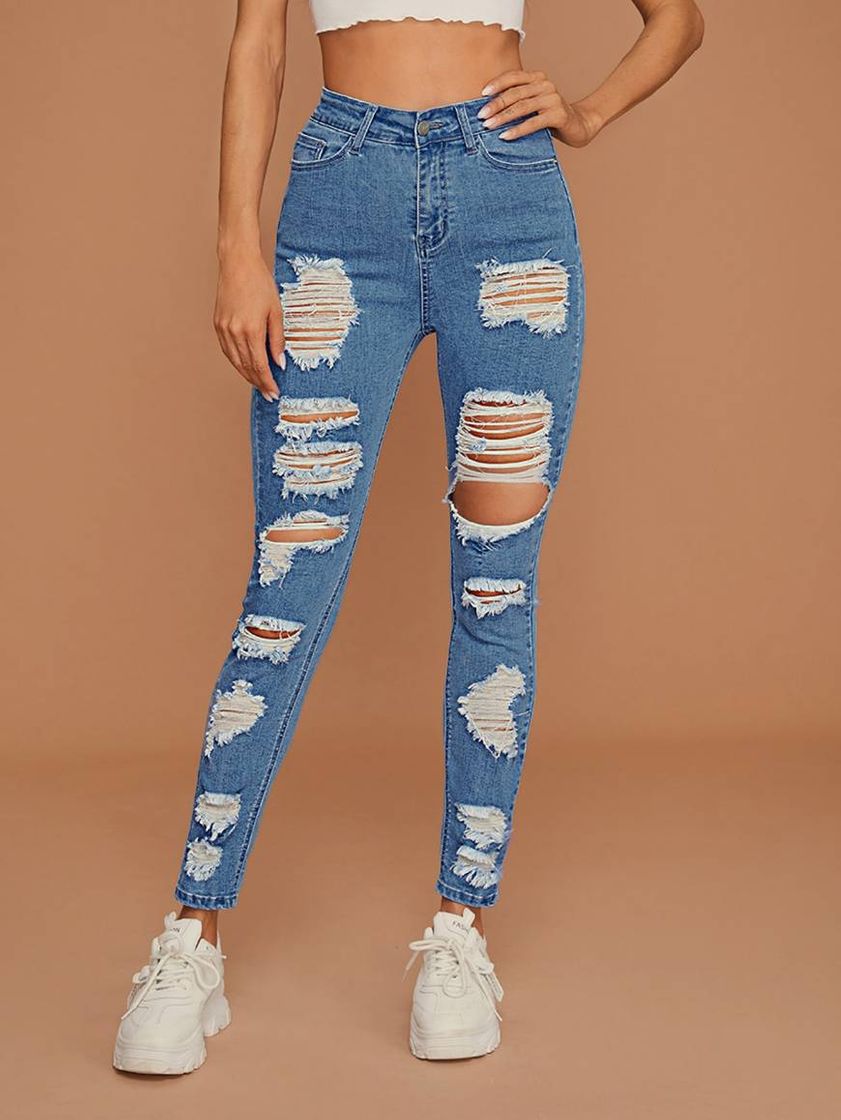 Moda Calça Jeans com Rasgos