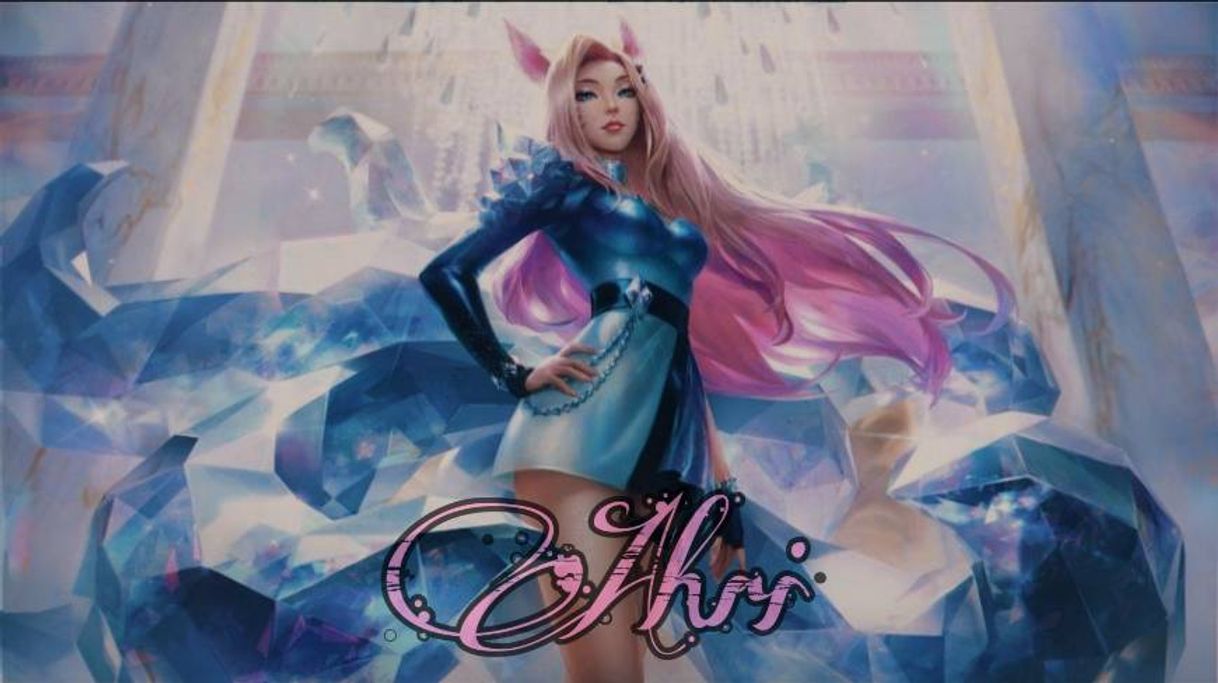 Social Wallpaper Ahri - com o nome da campeã