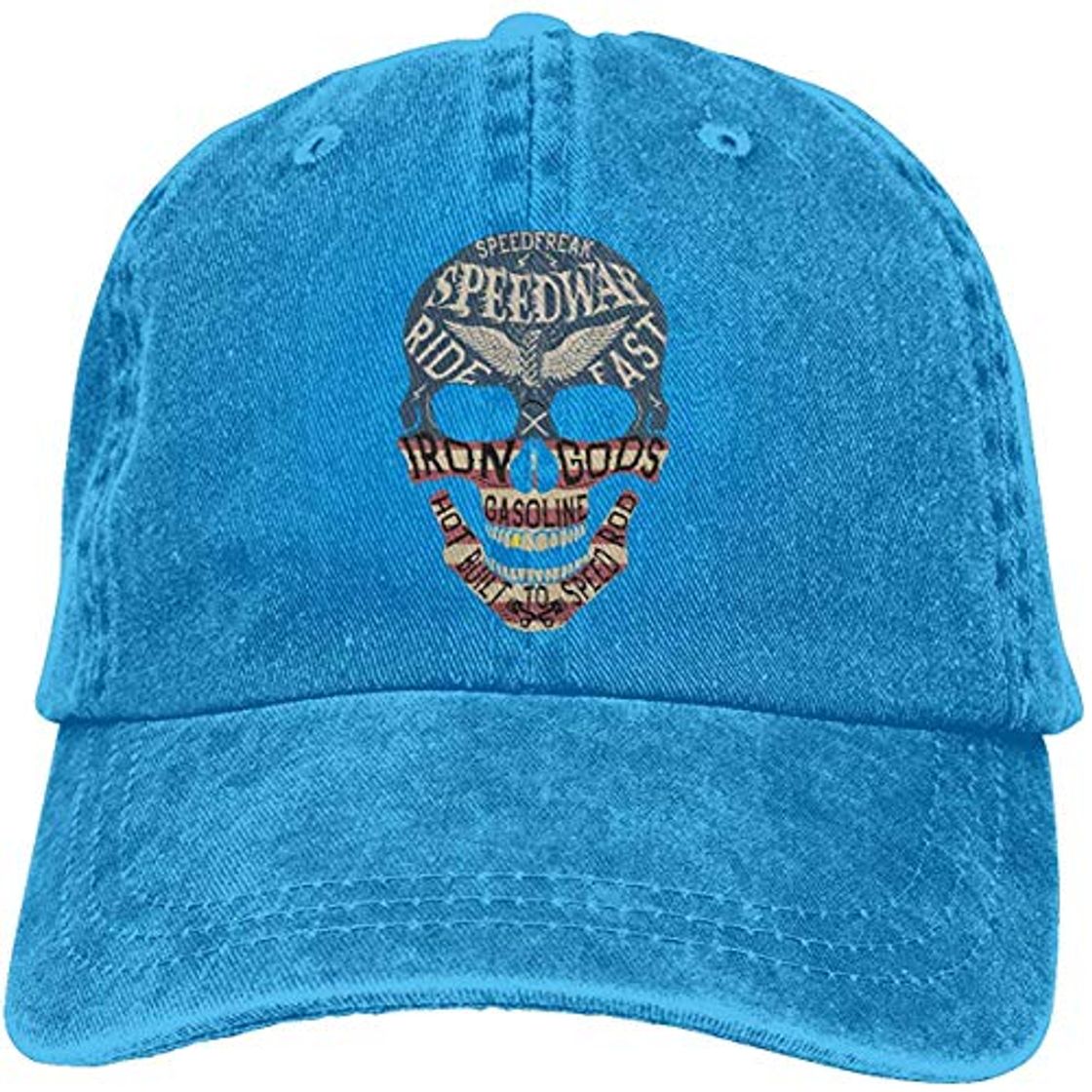 Social Xarchy Bone Restaurando Ancient Ways Denim Hat Unisex Retro Ajustable Lavado Gorra de Béisbol Azul