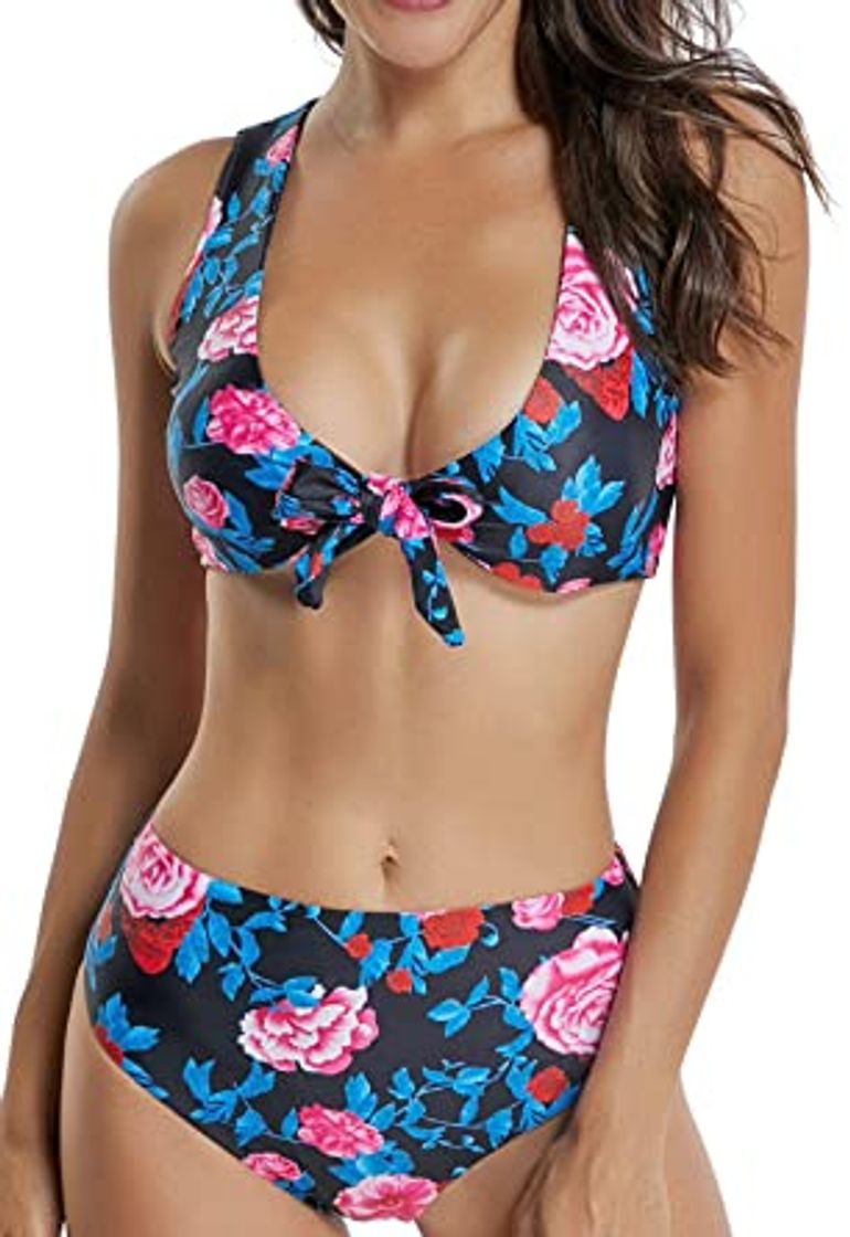 Producto JFan Mujer Traje de Baño Bikini Punto de Onda Ruffle Conjunto de