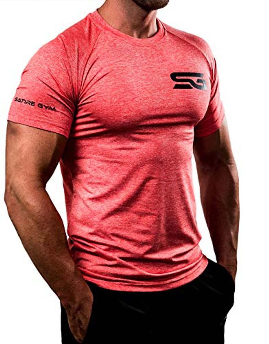 Moda Satire Gym Camiseta de Fitness para Hombre - Ropa Deportiva Funcional -