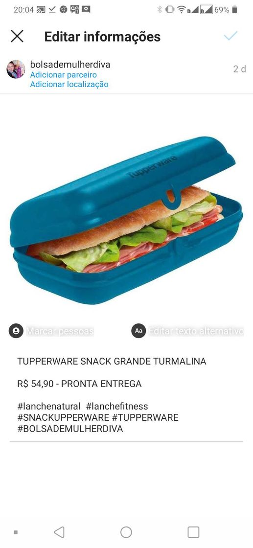 Fashion TUPPERWARE SNACK GRANDE TURMALINA