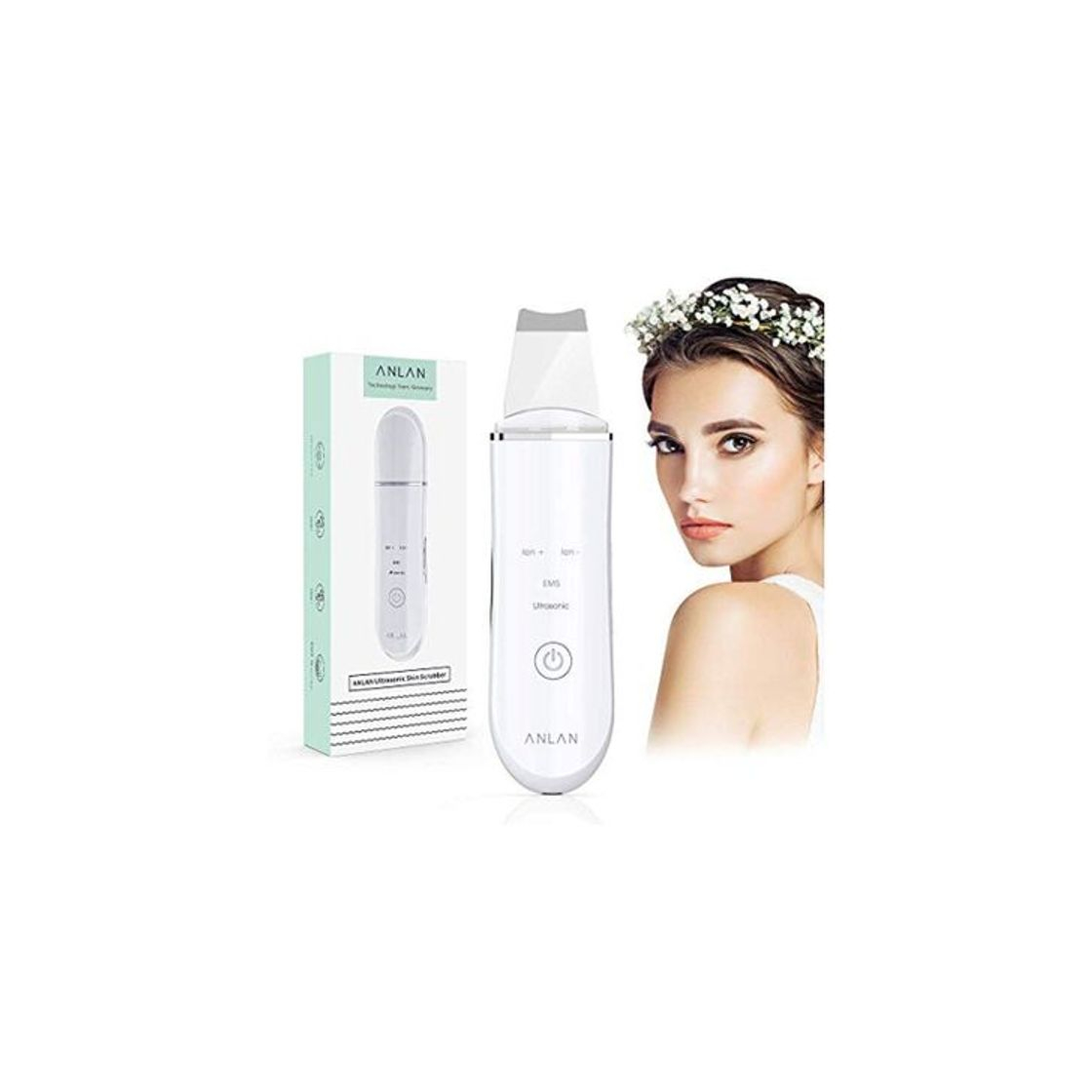 Belleza ANLAN Peeling Ultrasónico Facial Skin Scrubber Exfoliación Facial Ultrasónica Limpiador de Poros