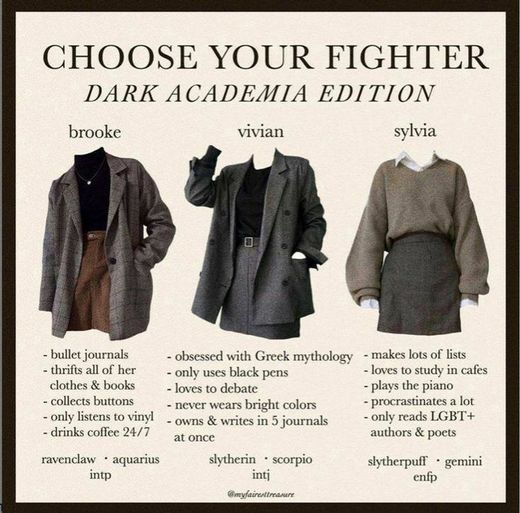 Quem é você na Dark Academia?