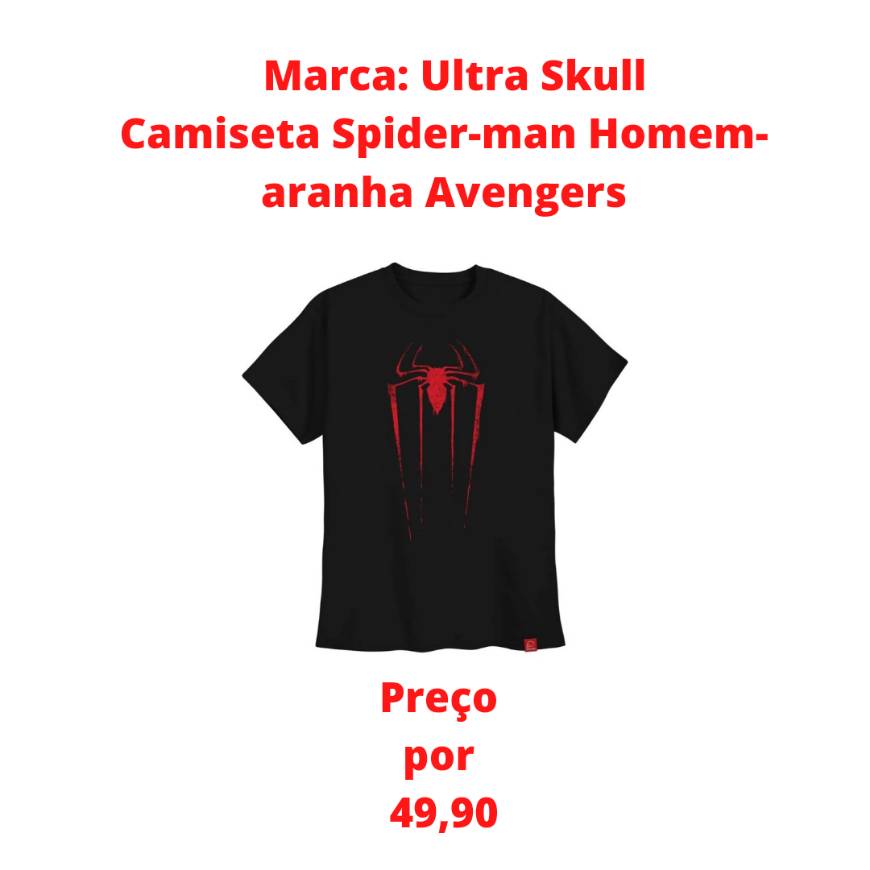 Fashion Camiseta Spider-man Homem-aranha Avengers M