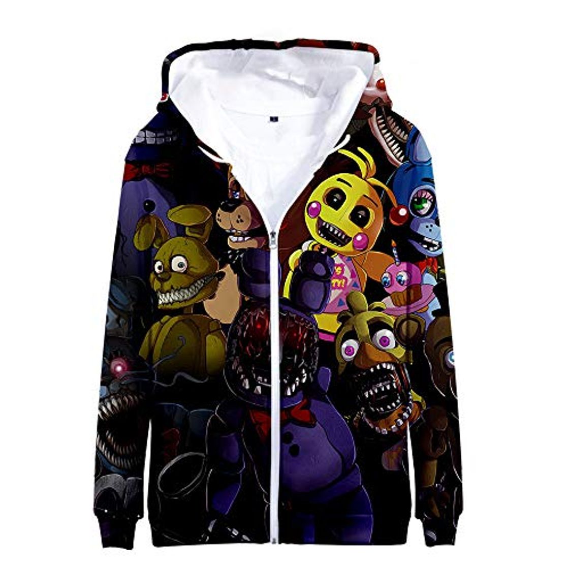 Fashion Five Nights at Freddy's Sudaderas Capa encapuchada 3D Digital Impreso cremallera prendas de vestir exteriores del invierno del otoño unisex chaqueta ocasional del deporte Five Nights at Freddy's Abrig