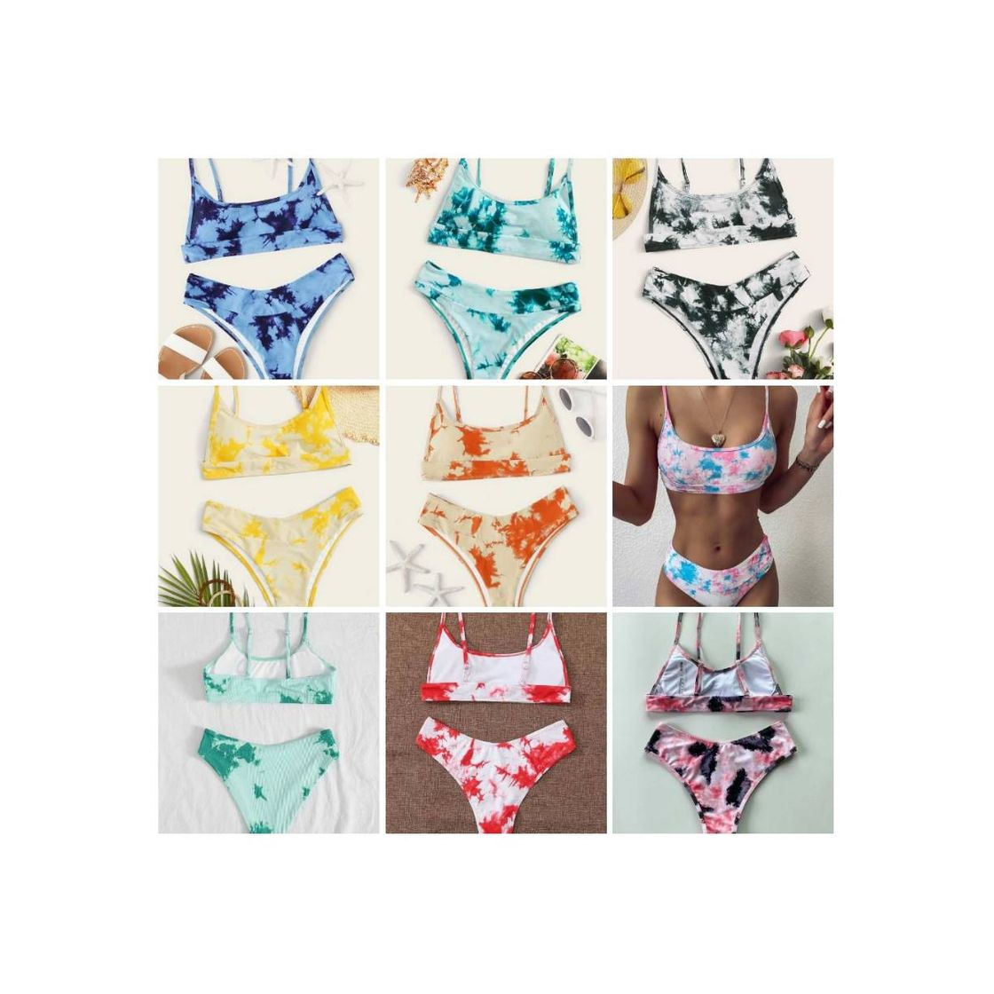 Fashion Bikini Cortado Alto de Tie Dye