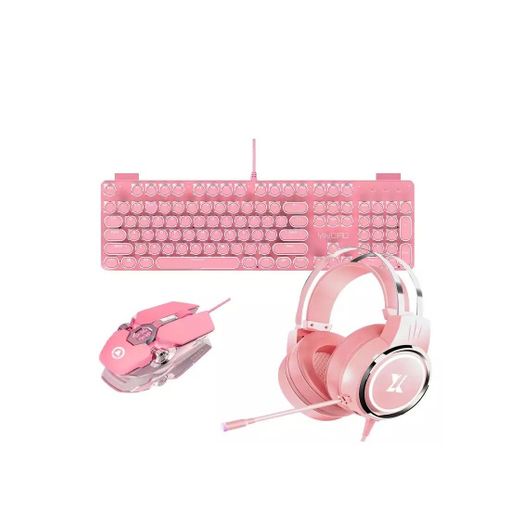 Juegos de teclado y Mouse para niñas en color rosa