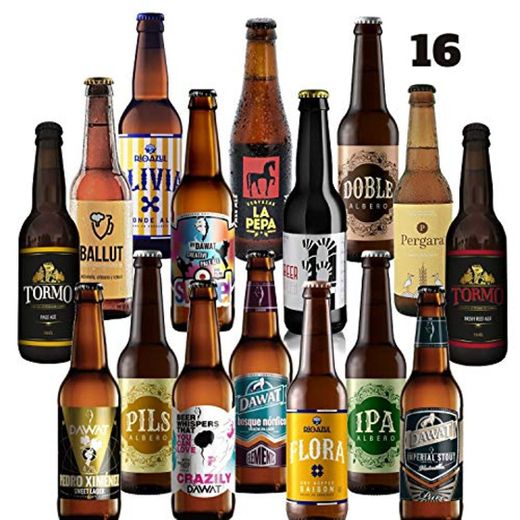 Pack de cervezas artesanas. x16 Las mejores marcas. 5280 ml. El mejor