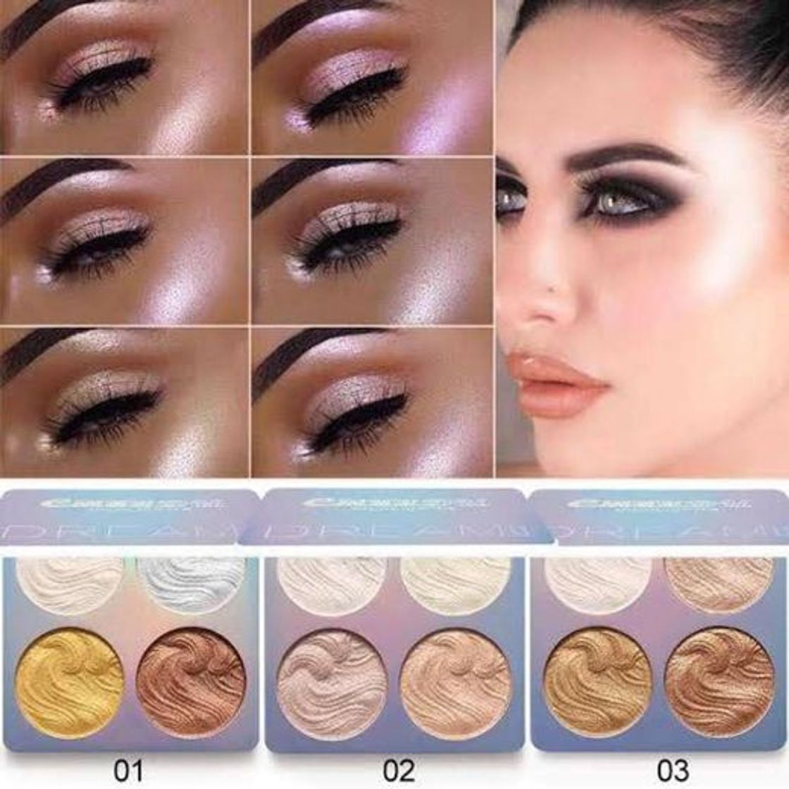 Social Lucoss Paleta de Iluminadores de Maquillaje