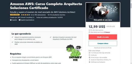 Amazon AWS: Curso Completo Arquitecto Soluciones Certificado