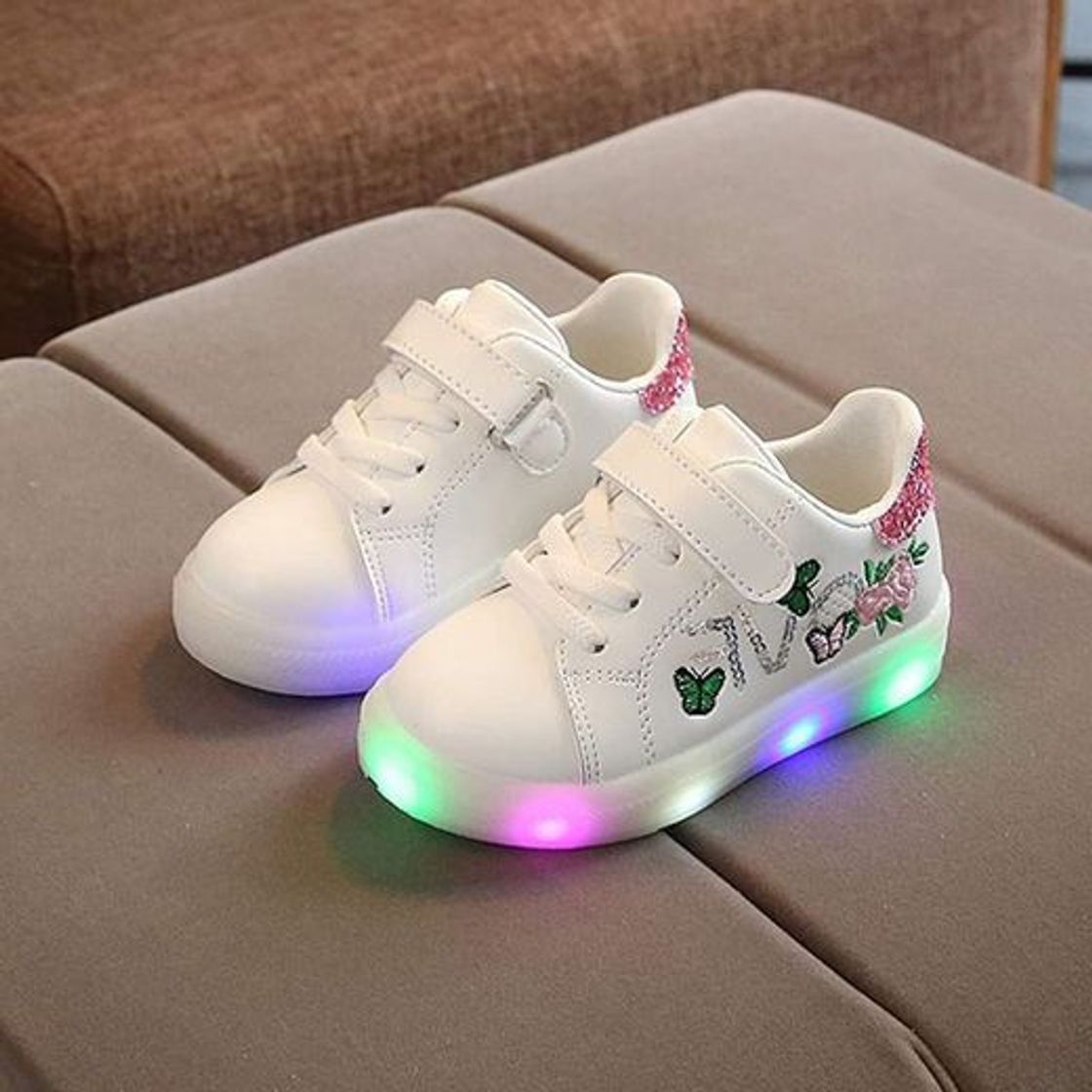 Producto Riou Zapatos LED Niños Niñas Zapatillas Deportivas Unisex Calzado Deportivo Luces Zapatos Iluminados Lentejuelas Bordado Antideslizante Chicos Chicas Zapatos Calzado