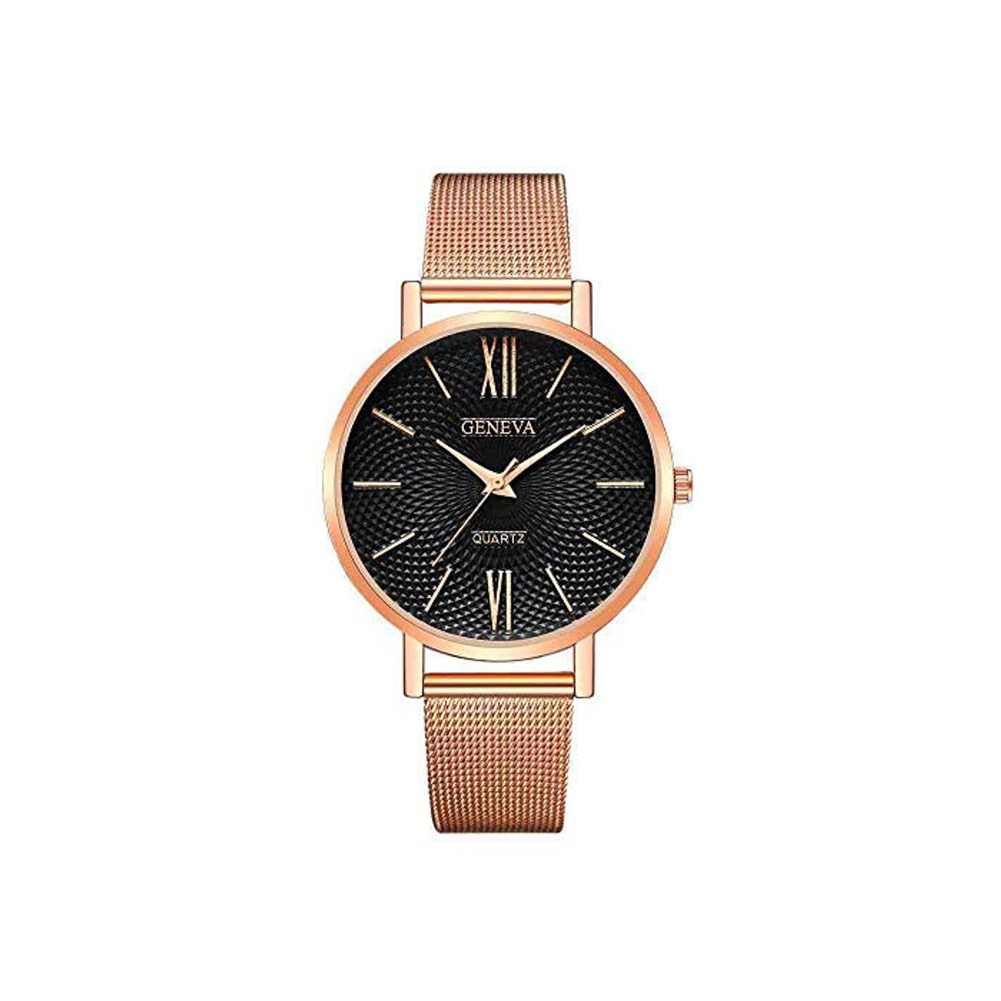 Producto OLUYNG Reloj de Pulsera Reloj Geneva para Mujer Relojes de Oro Rosa Reloj Reloj de Pulsera Simple Acero Inoxidable Mesh & FF