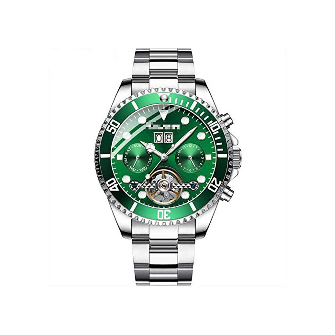 Social Reloj Hombre Skeleton Tourbillon Style Role Reloj Automático Hombre Reloj Impermeable Natación A