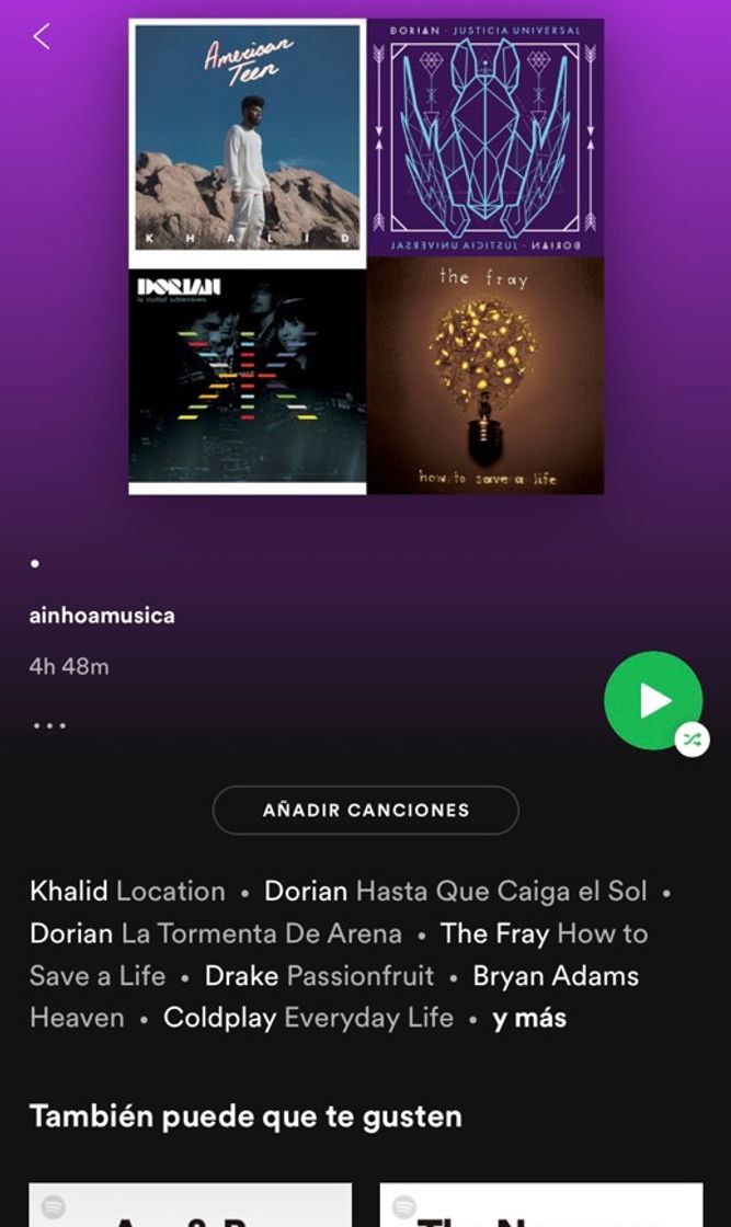 Music playlist en ingles