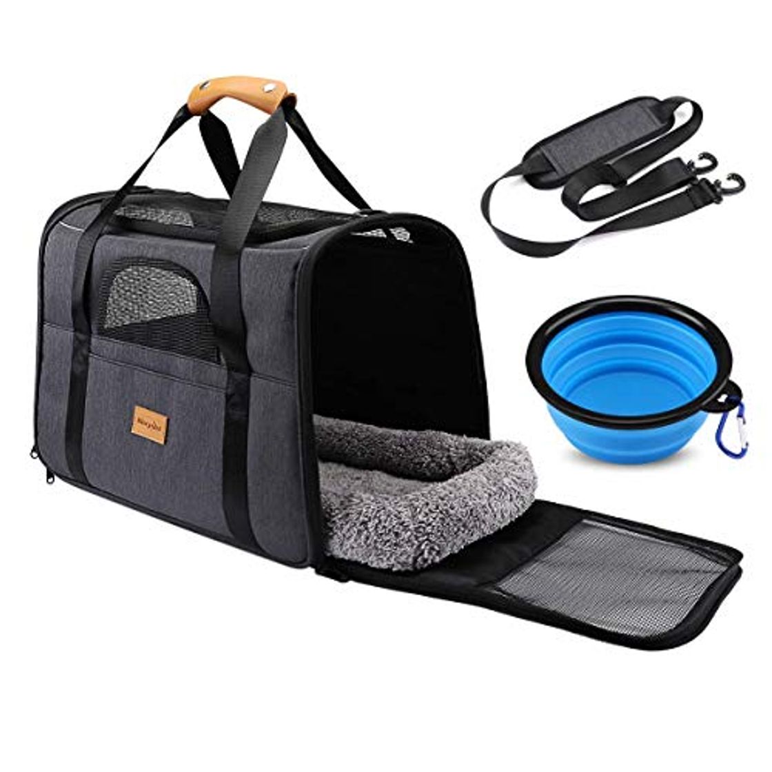 Social Transportín Perro Gato, Bolsa de Transporte Transpirable para Mascotas, Portador de Viaje
