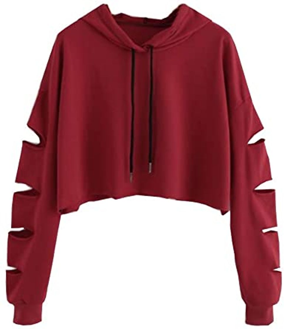 Fashion MOVERV Sudaderas con Capucha Cortas Mujer Tumblr Rainbow Estampado Camiseta de Manga Larga para Adolescentes Chicas