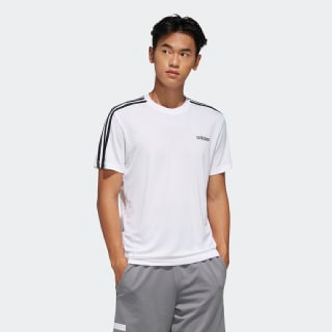 Moda Camiseta Designed 2 Move 3-Stripes - Branco adidas 