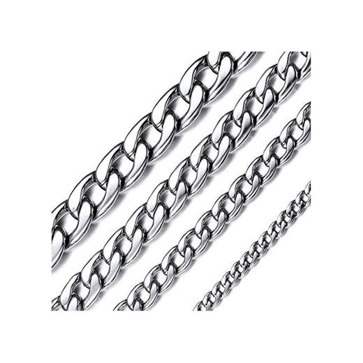 ChainsHouse Collar Cadena Hombre Chain Necklace for Boys 9mm Ancho 66cm Largo Cadena eslabones Gruesa Gratis Caja de Regalo