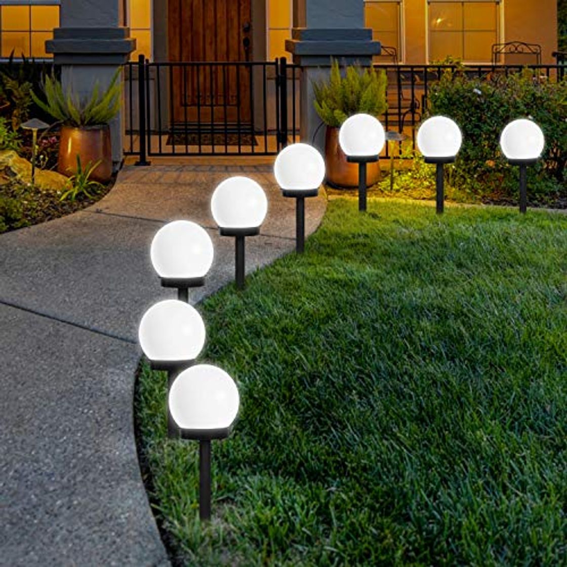 Product FLOWood Luces Solares Jardín LED，Lámpara de Camino de Paisaje Blanco Impermeables Para