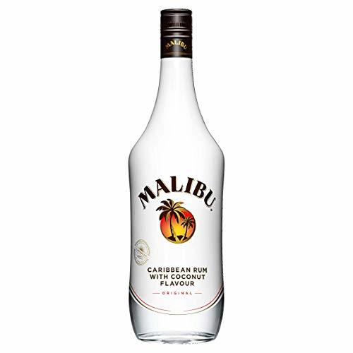 Malibu' carribean white rum coconut confezione in bottiglia di vetro da 1