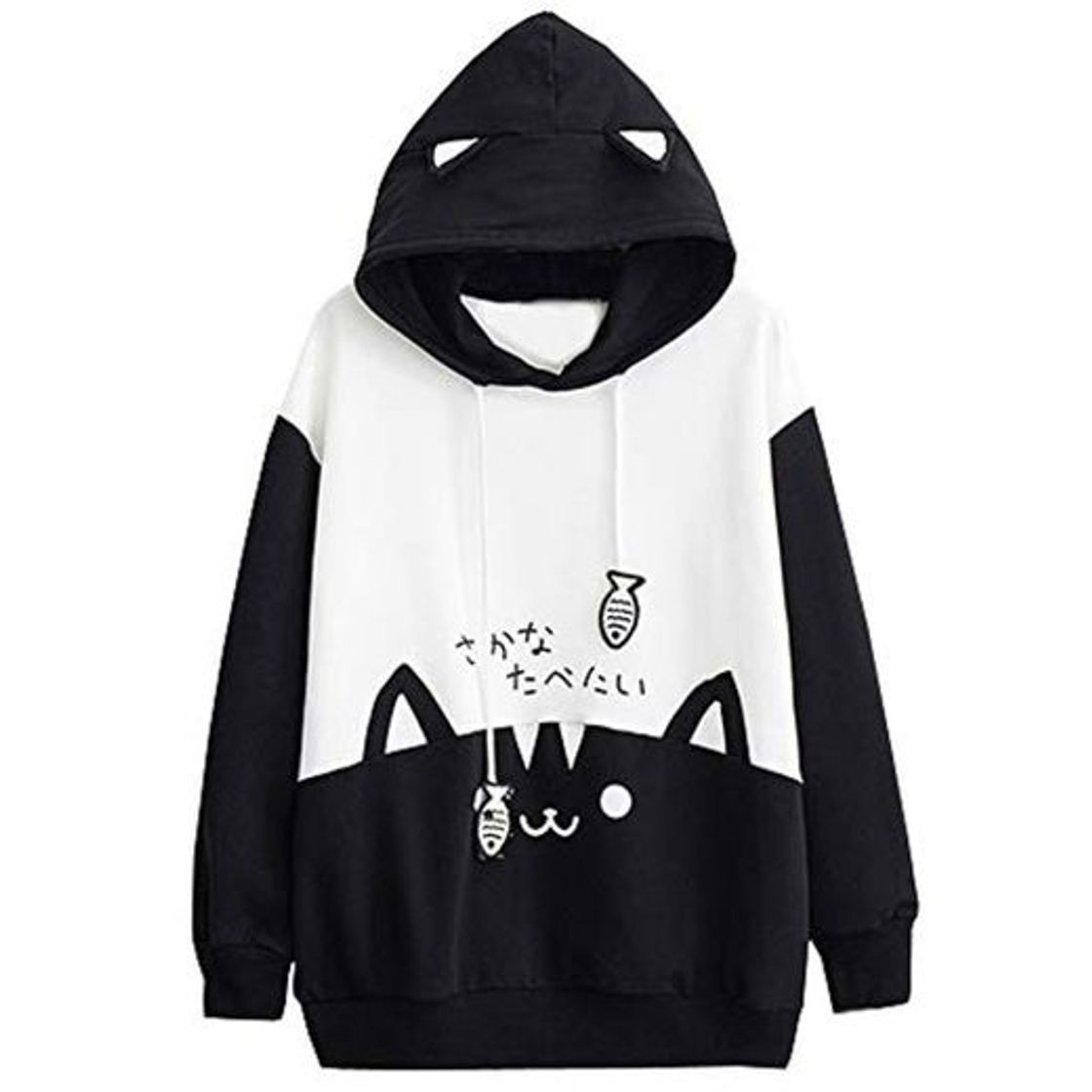 Moda Lenfesh Sudadera con Orejas de Gato Casual Manga Larga Kawaii Sudaderas Adolescentes