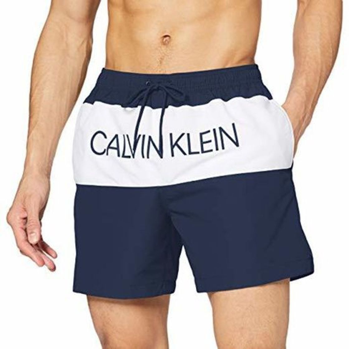Social Calvin Klein Medium Drawstring Bañador, Azul