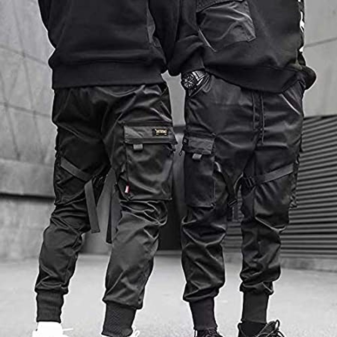 Moda Hombre Pantalones Militares Lazos Harén Pantalón de Chándal Harajuku Pantalones Deportivos Hip