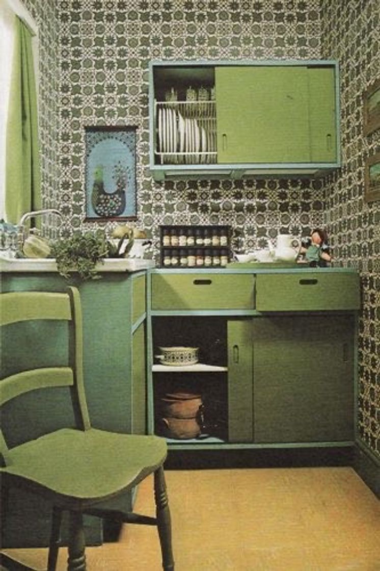 Fashion green aesthetic kitchen 