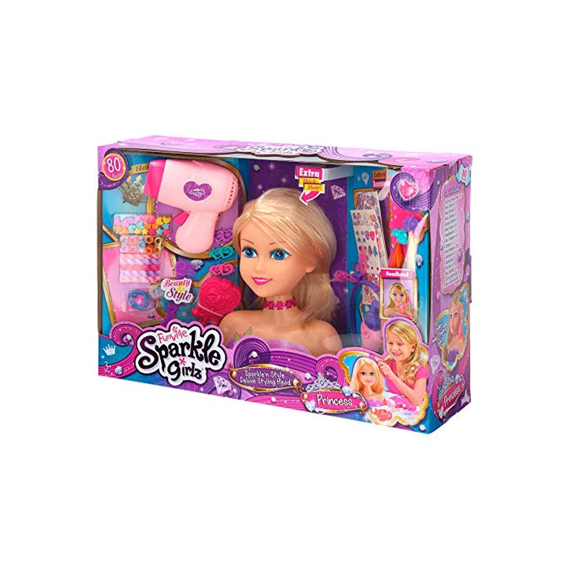 Social ColorBaby -  Busto peluquería Sparkle Girl, 80 piezas