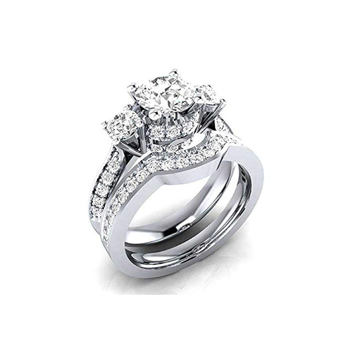 Product WSSVAN Anillo de Despeje, Anillo de Damas Tres Blanco Sapaz Cristal Simple