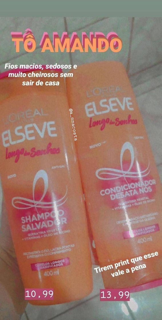 Fashion Shampoo e condicionador longo dos sonhos elseve