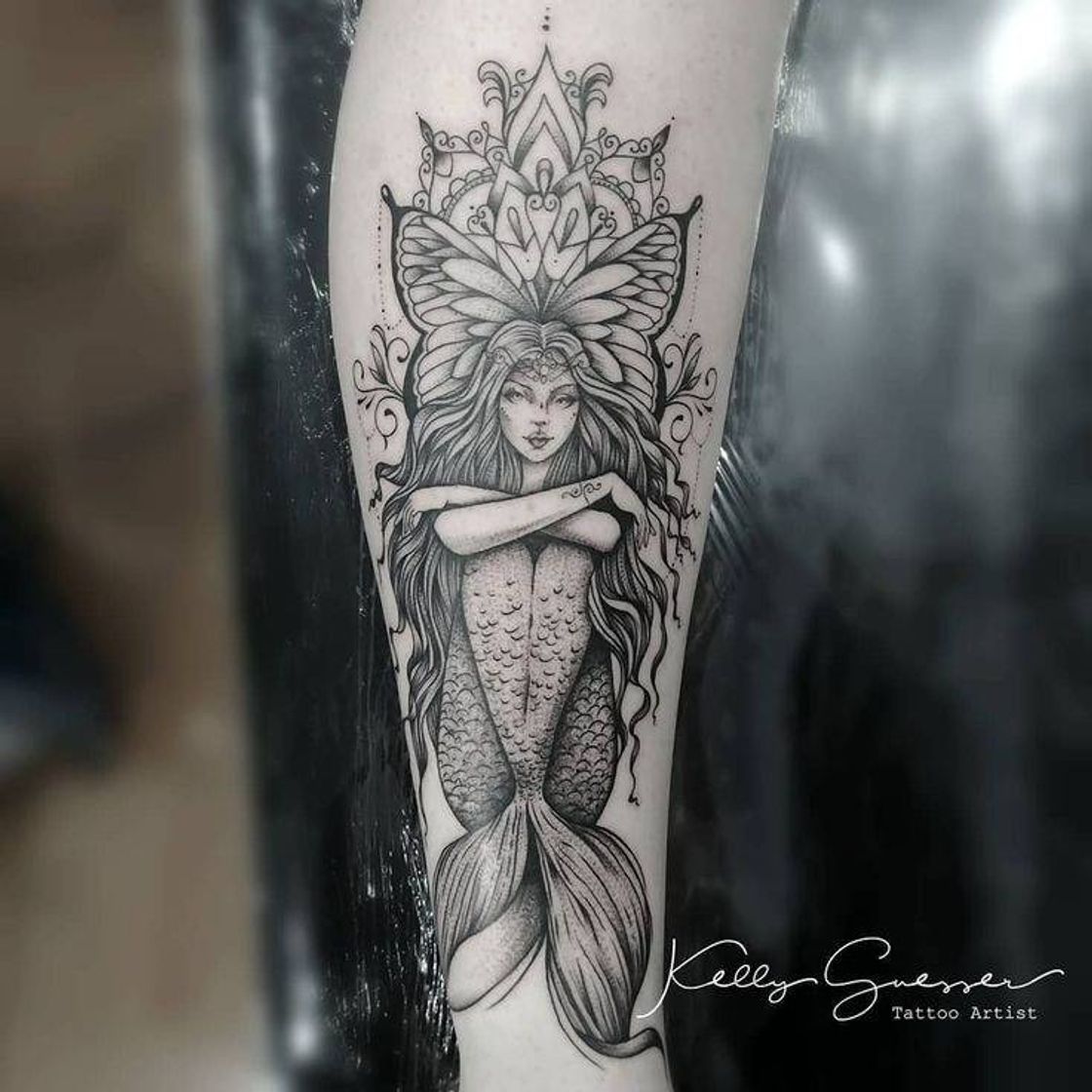 Fashion Tatuagem de sereia maravilhosa