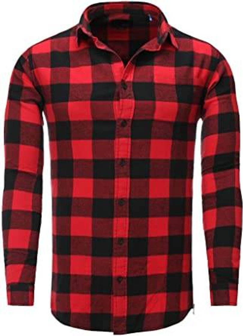 Moda Dickies Streetwear Male Shirt Sacramento, Camisa Deportiva Para Hombre, Rojo, Mediano