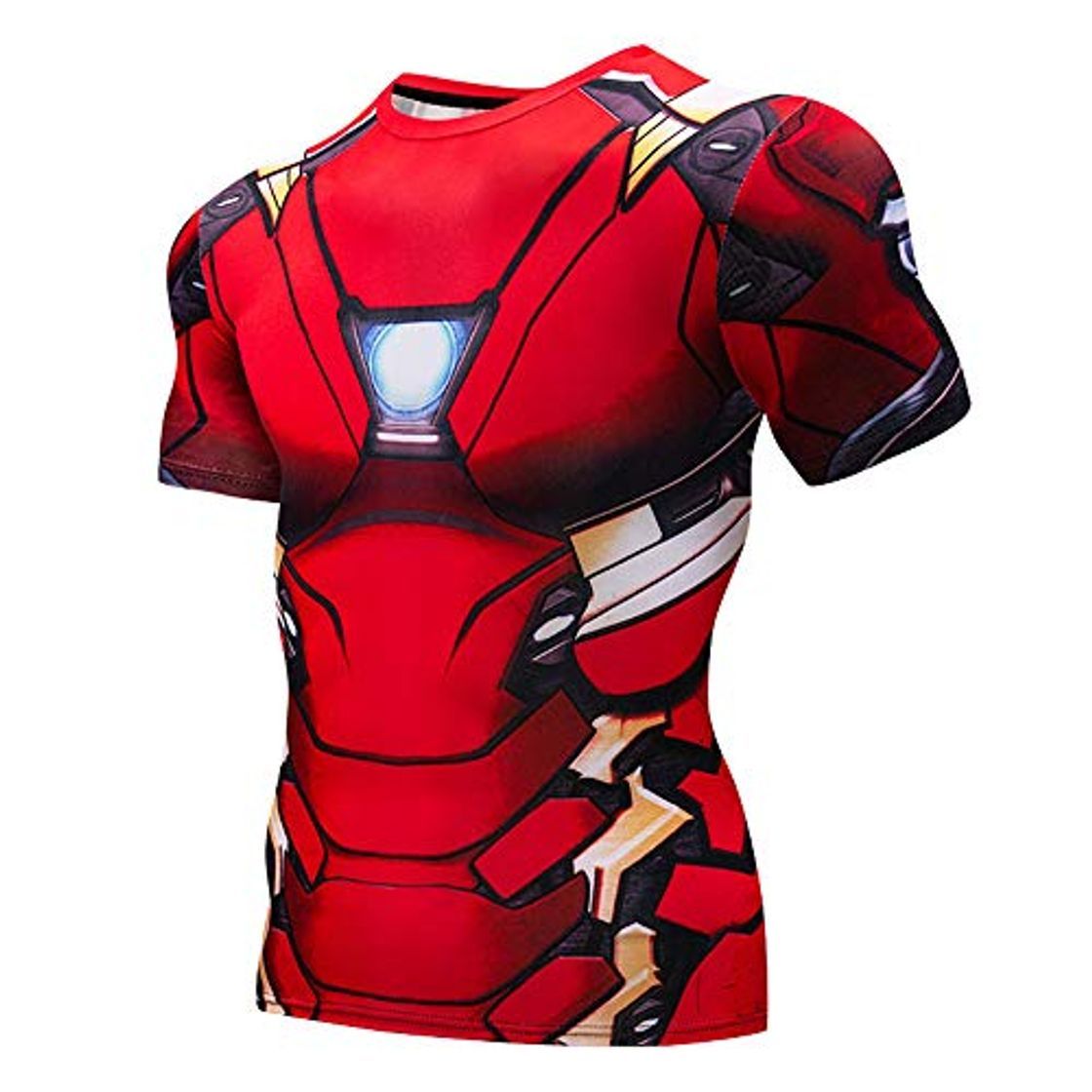Social Playeras Camiseta Secado Rápido Manga Corta Superhéroe Marvel Endgame Hombre Armadura Roja