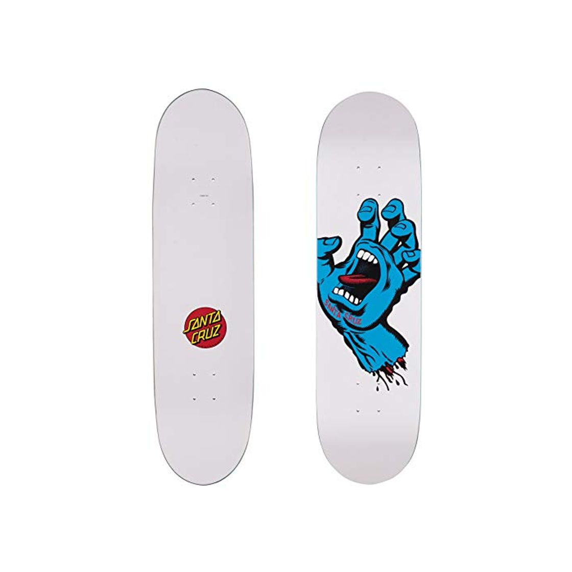 Producto Santa Cruz Skateboard Deck Screaming Hand Taper Tip - 8.3 Inch Blanco