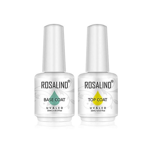 ROSALIND 2PCS capa superior y capa base gel esmalte de uñas empapa