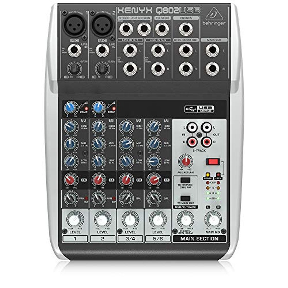 Electronic Behringer Q802USB - Mezclador USB de 8 canales