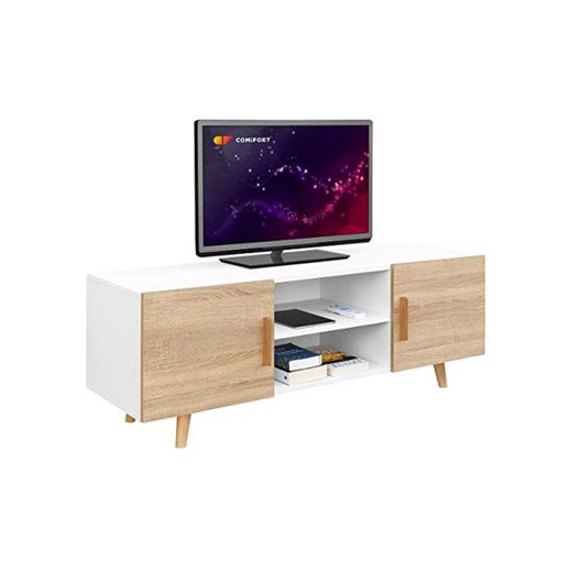 Comifort TV85B/S - Mueble TV Salón Estilo Moderno Nórdico Mesa Televisión, Colores: