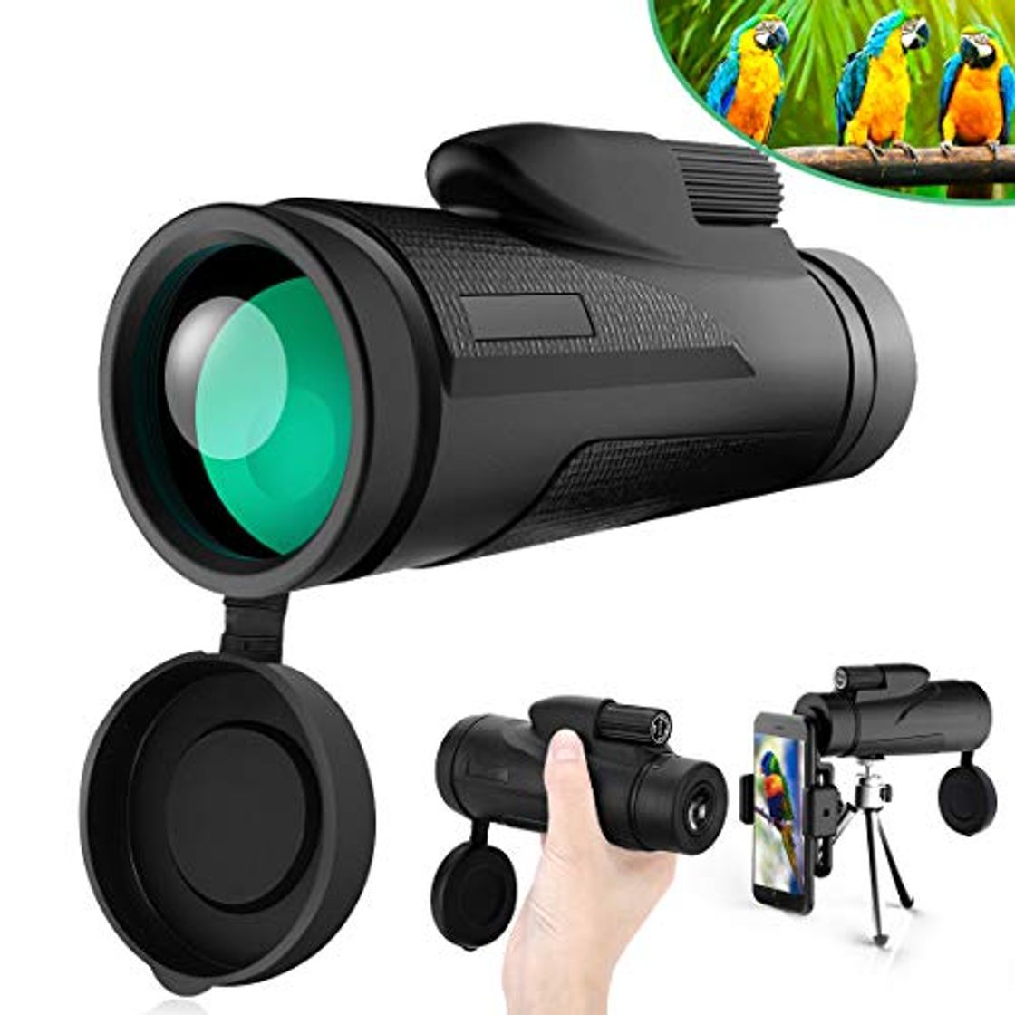 Producto Telescopio Monocular Tencoz 12 x 50 HD Telescopio Monocular Impermeable Telescopio Monocular para Movil con trípode y Adaptador para Smartphone Monoculares para Observación de Las Aves Caza Camping