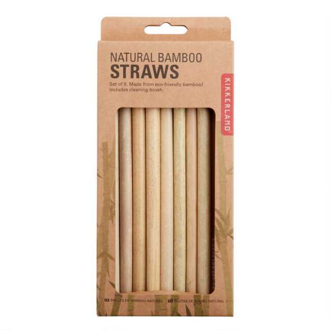 Fashion Kikkerland Natural Bamboo Straws 8 Pack