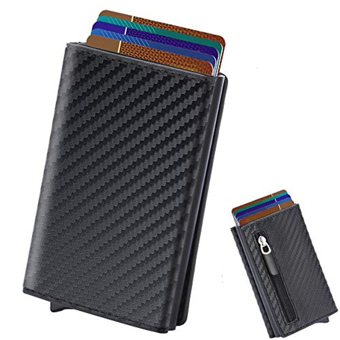 Social Tarjeteros para Tarjetas de Credito, SAMKING Automática Pop-up Tarjeteros Cuero Cartera para