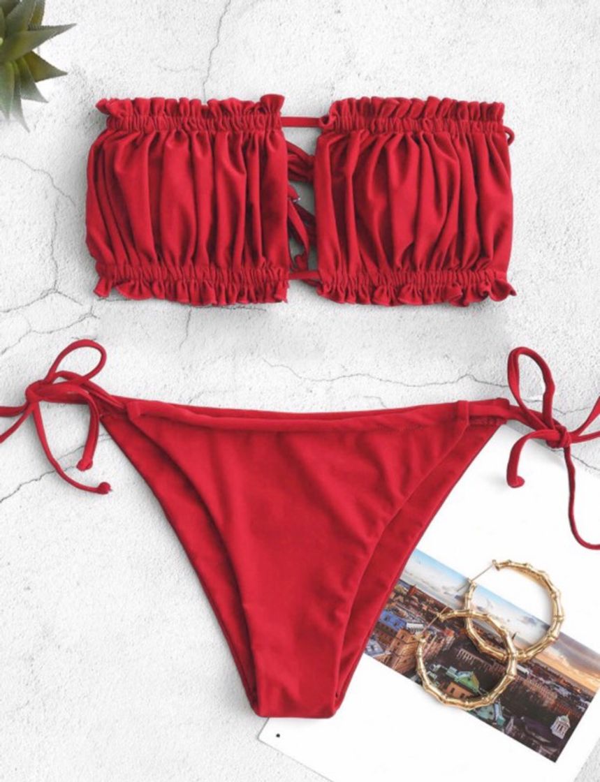 Fashion Biquíni Bandeau vermelho ❤️