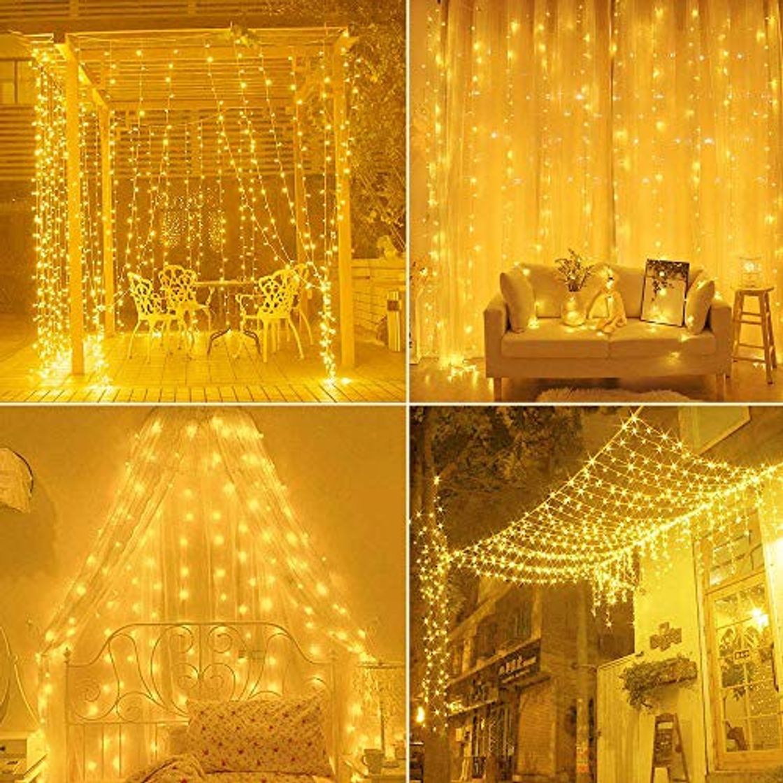 Social Cortina de luces,Cadena de Luces 3m x 3m 300LED luces de Navidad