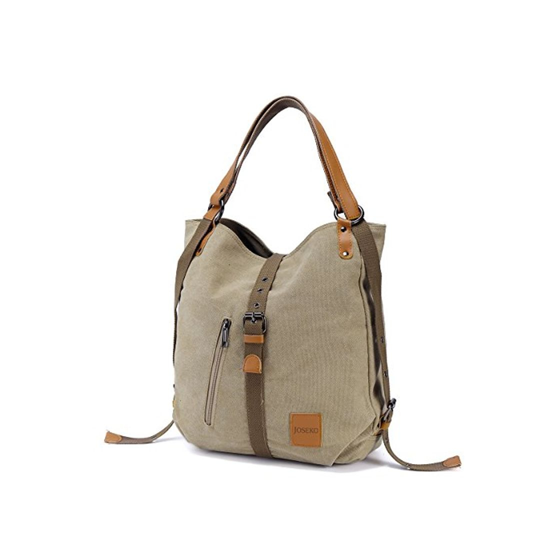 Fashion Bolso de hombro JOSEKO de lona Mochila para mujer, bolso convertible de